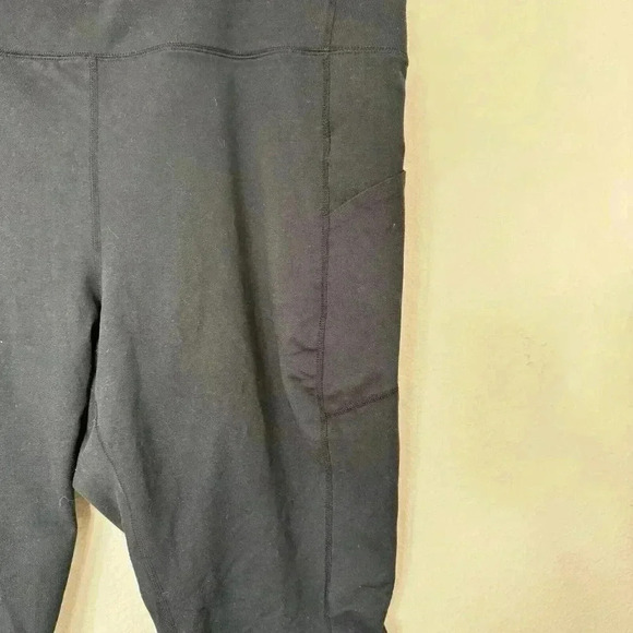 LANDS END Mid Rise Knit Leggings Stretch Cotton Black Size 24W 26W 3X - Picture 3 of 6